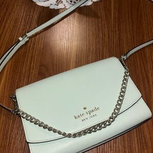 Kate Spade Light Green Crossbody Bag with Chain
